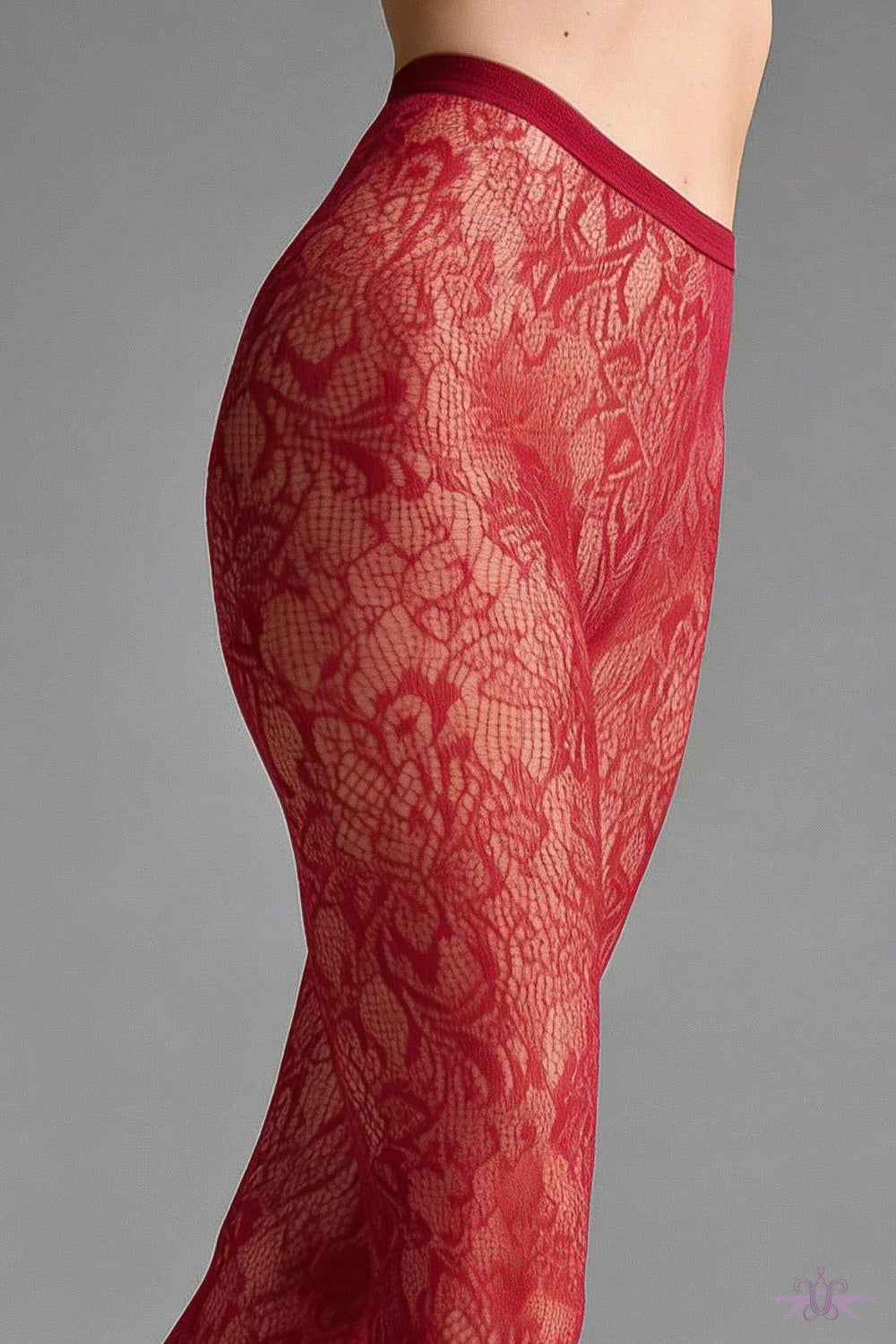 Marilyn Lace Fishnet Red Tights