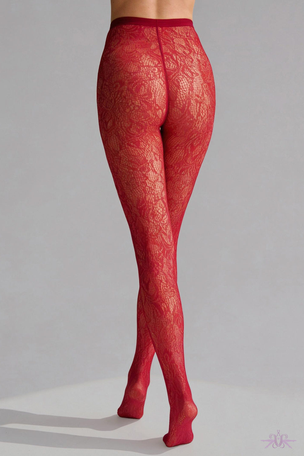 Marilyn Lace Fishnet Red Tights