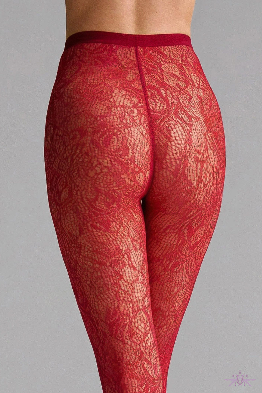 Marilyn Lace Fishnet Red Tights