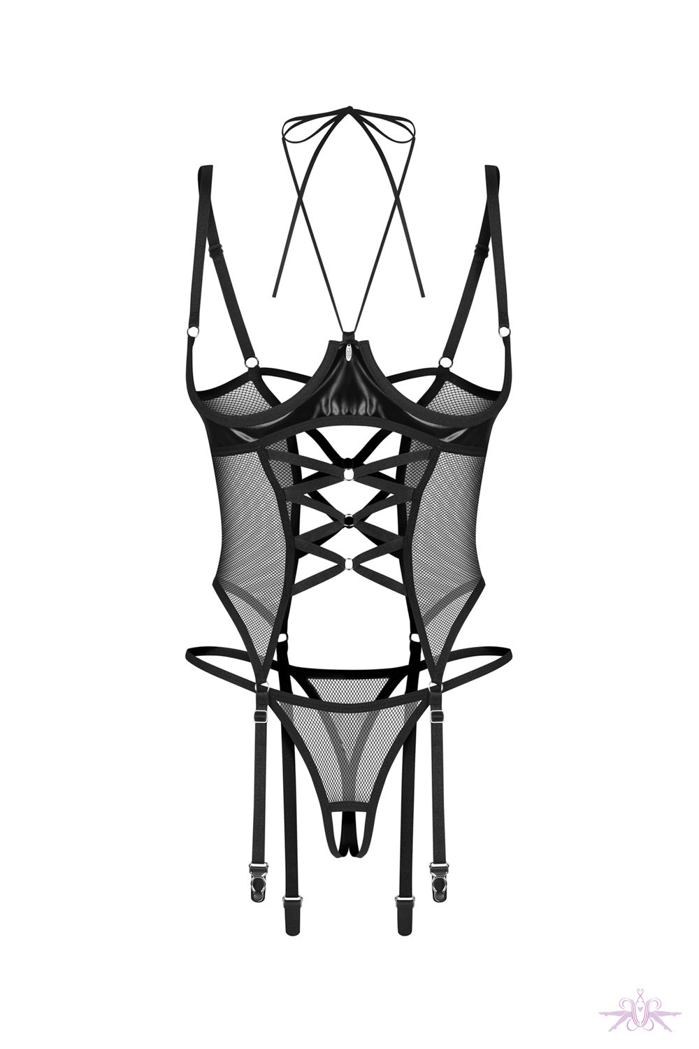 Obsessive Dominna Corset and Crotchless Thong