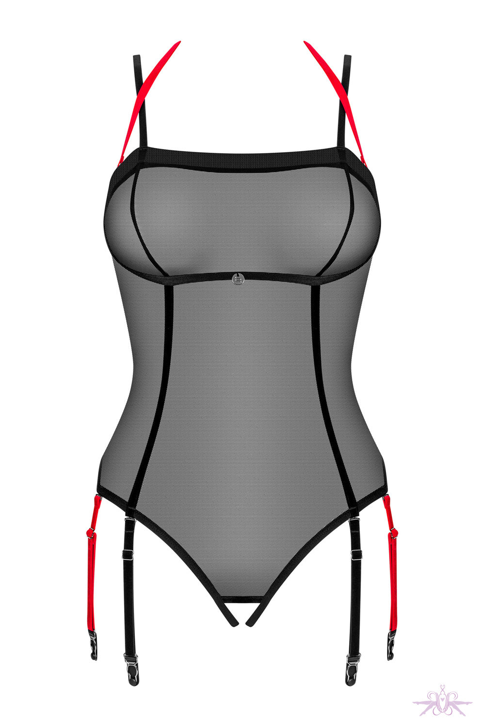 Obsessive Glandez Crotchless Suspender Bodysuit