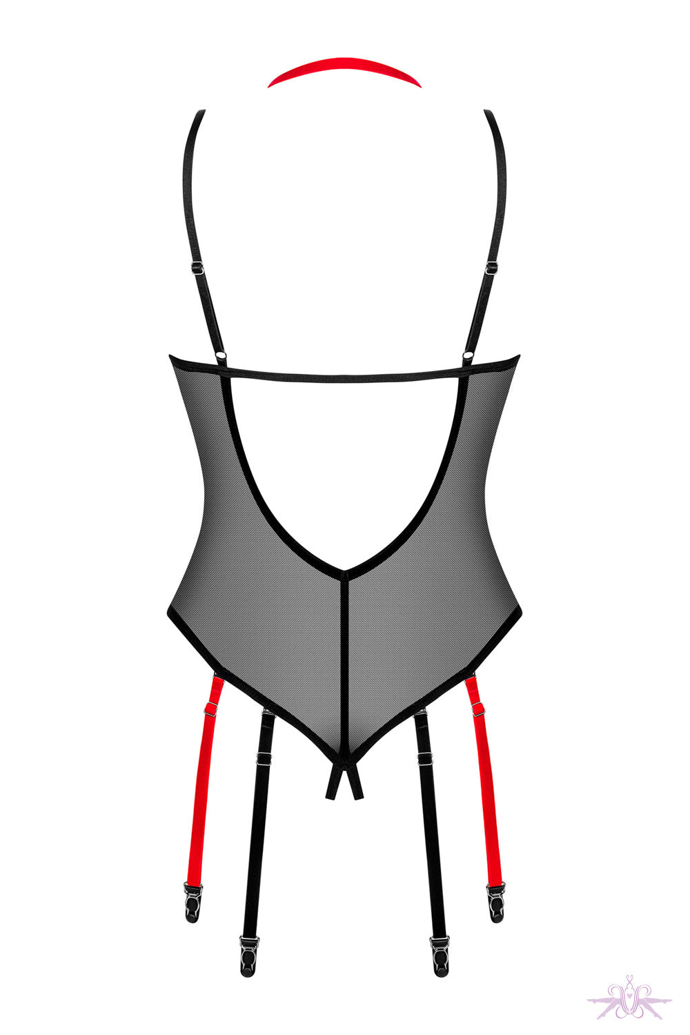 Obsessive Glandez Crotchless Suspender Bodysuit