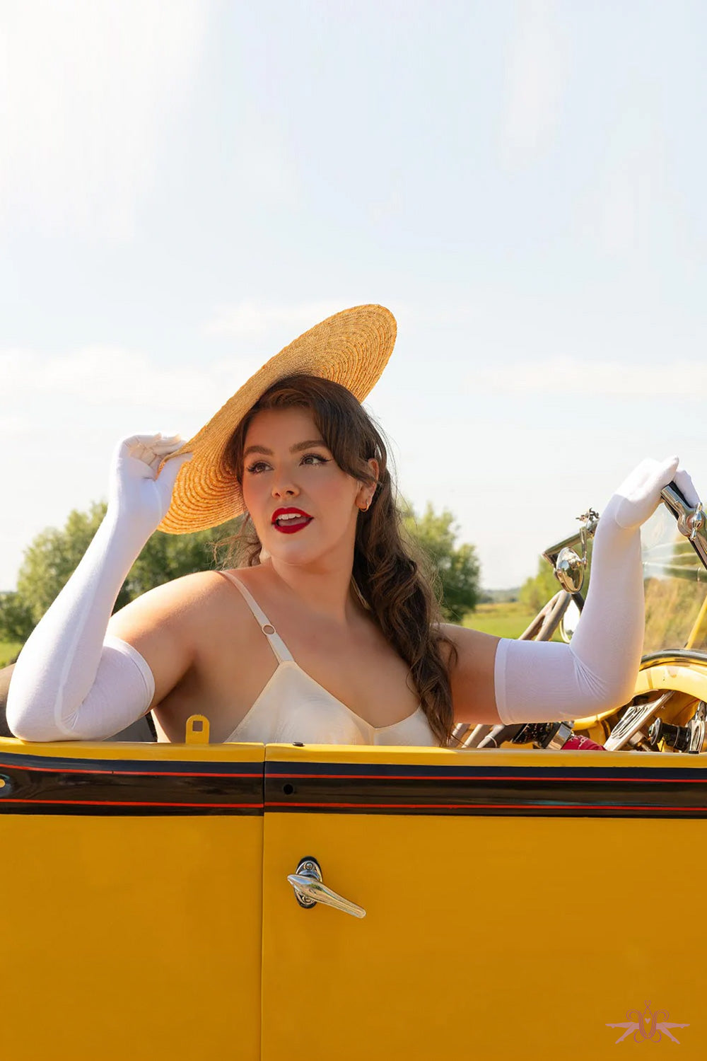 What Katie Did Long Cotton White Gloves