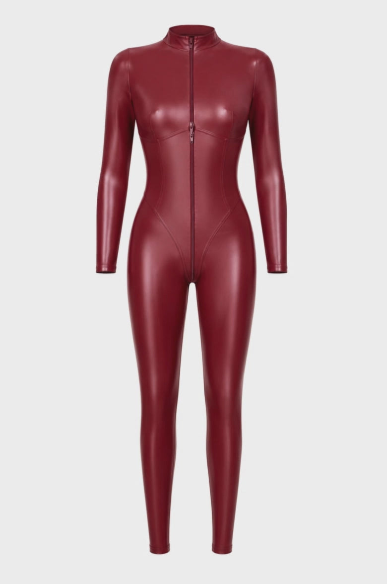 Noir Handmade Dark Romance Three Way Zip Catsuit