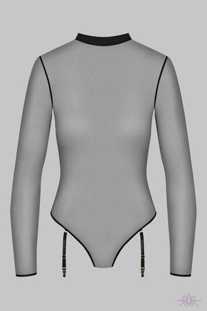 Maison Close Corps a Corps Black Long Sleeved Body with Suspenders