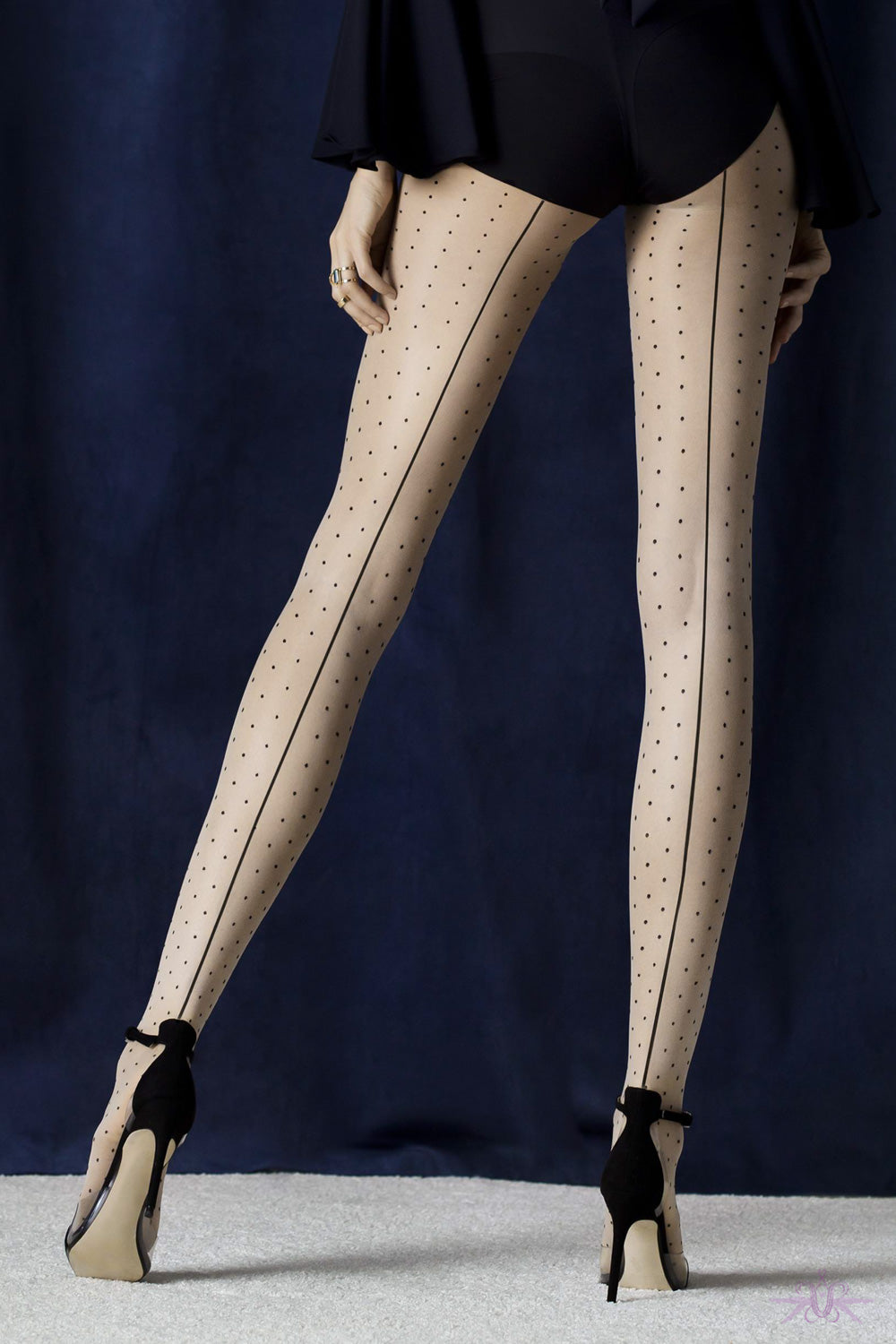 Fiore Intrigue Seamed Spotted Tight - Mayfair Stockings
