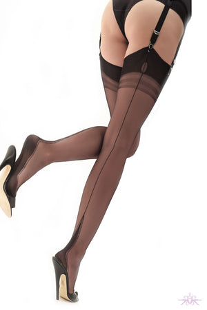 Gio Harmony Point Heel Fully Fashioned Stockings - Mayfair Stockings