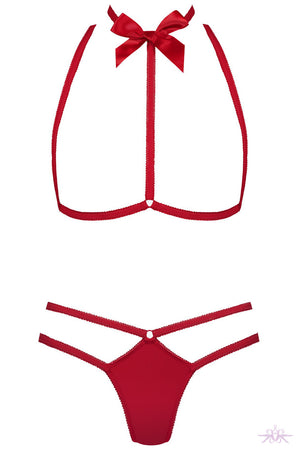 Maison Close Le Petit Secret Red Harness with Thong - Mayfair Stockings