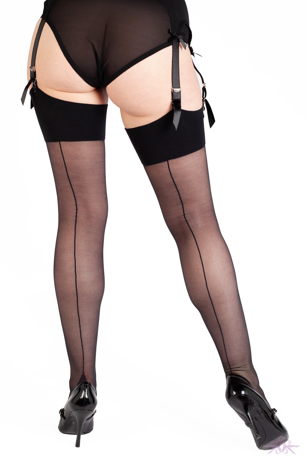 Playful Promises Black Vintage Seamed Stockings - Mayfair Stockings