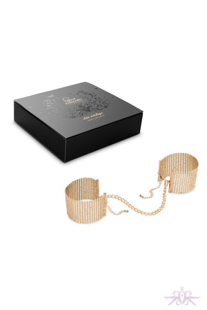 Bijoux Indiscrets Desir Metallique Mesh Handcuffs Gold