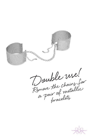Bijoux Indiscrets Desir Metallique Mesh Handcuffs Silver
