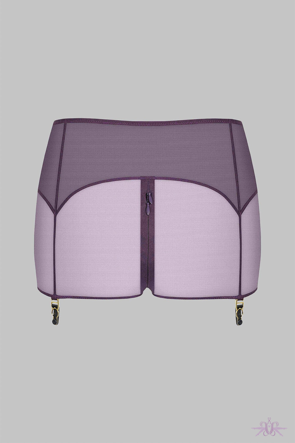 Maison Close L'Amoureuse Violet Orchid Shorty with Suspenders