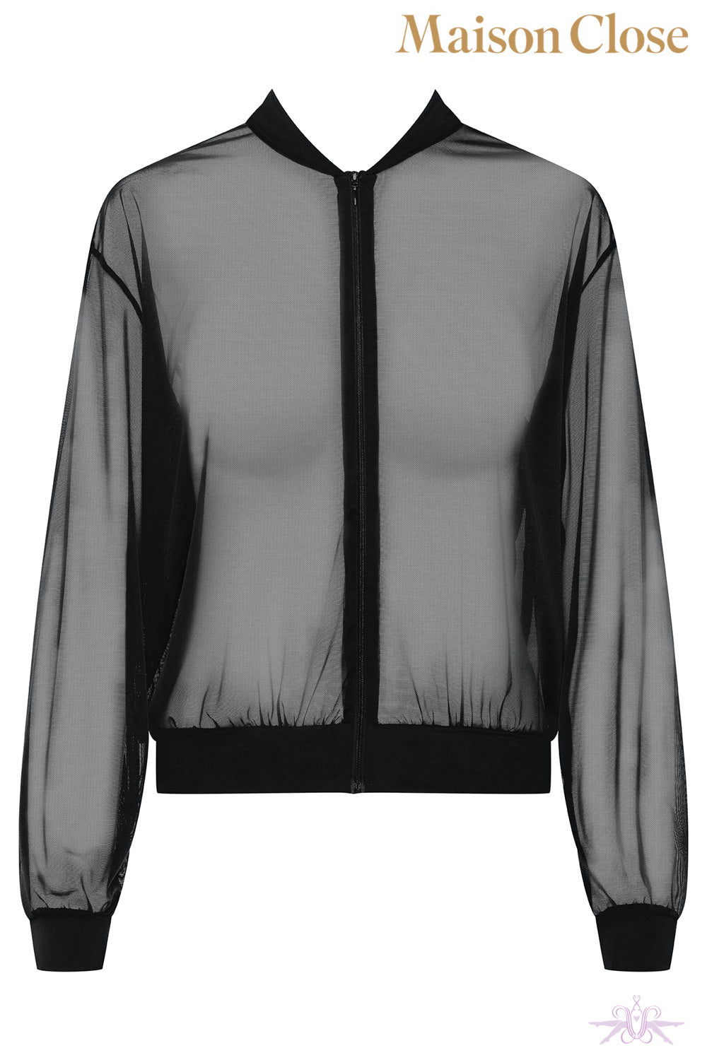 Maison Close Pure Tentation Sheer Black Bomber Jacket