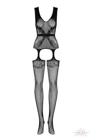 Obsessive Faux Suspender Belted Fishnet Bodystocking - Mayfair Stockings