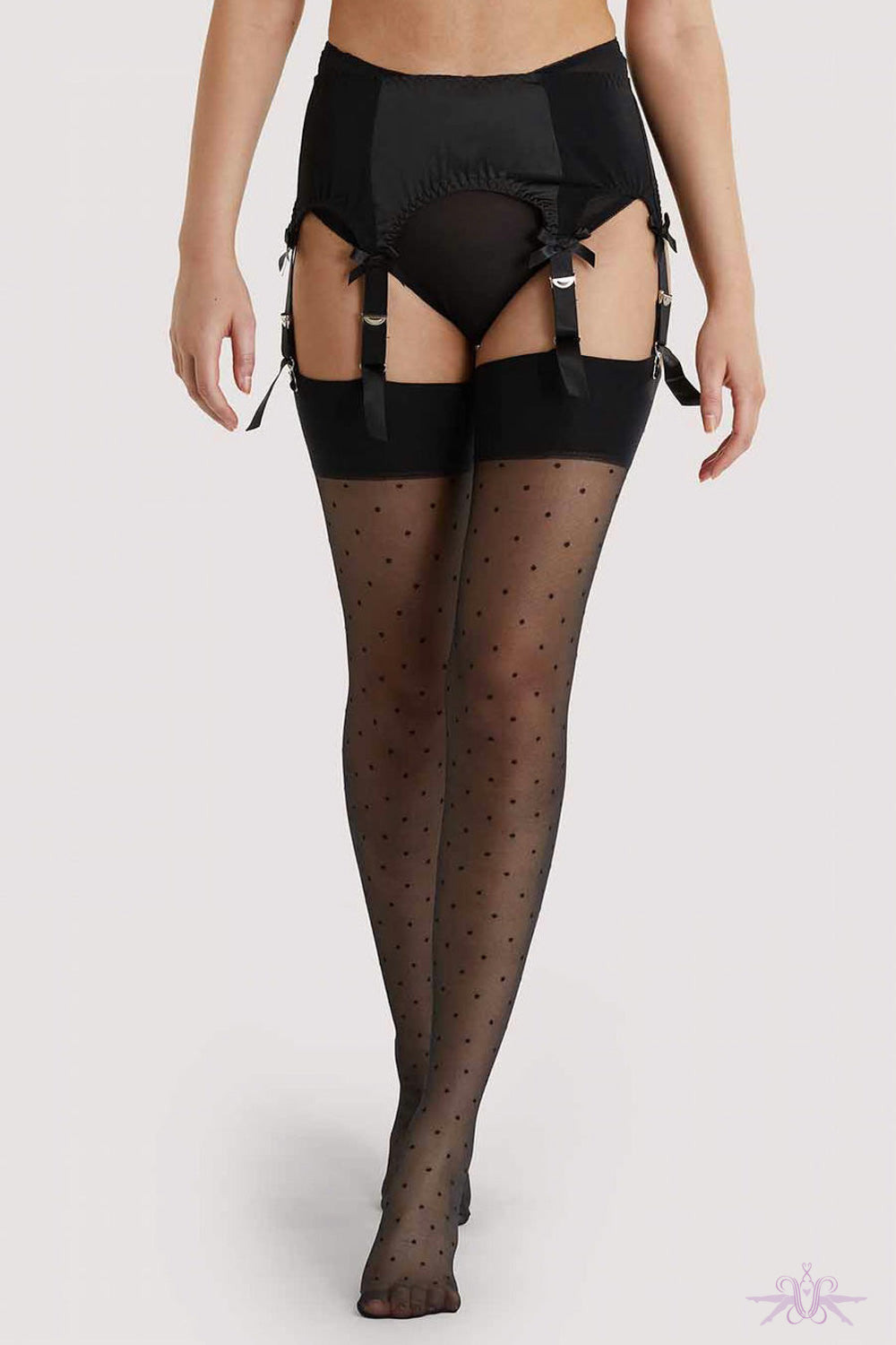 Playful Promises Black Bow Seamed Stockings