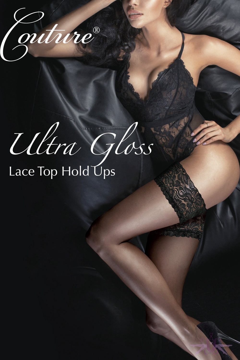 Couture Ultra Gloss Lace Hold Ups - Mayfair Stockings