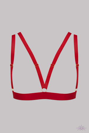 Maison Close Tapage Nocturne Red Cupless Triangle Bra