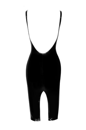 Noir Handmade PVC Midi Dress with Zip