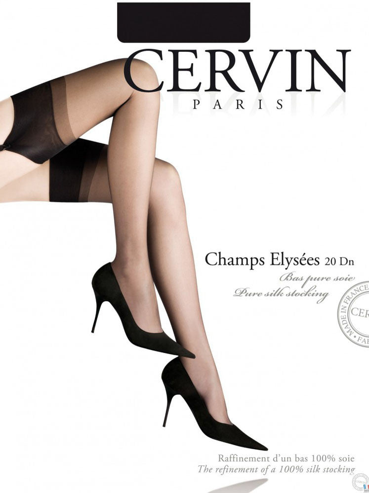 Cervin Paris Capri 15 Denier RHT Sheer Nylon Stockings. Made in France