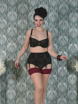 What Katie Did Contrast Nude/Claret Seamed Stockings