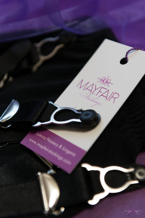 Mayfair Elodie 6 Strap Sheer Suspender Belt - Mayfair Stockings