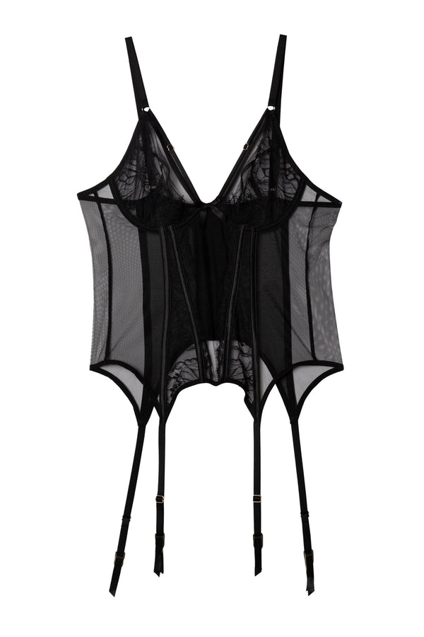 Playful Promises Fallon Black Basque at Mayfair Stockings Basque and ...